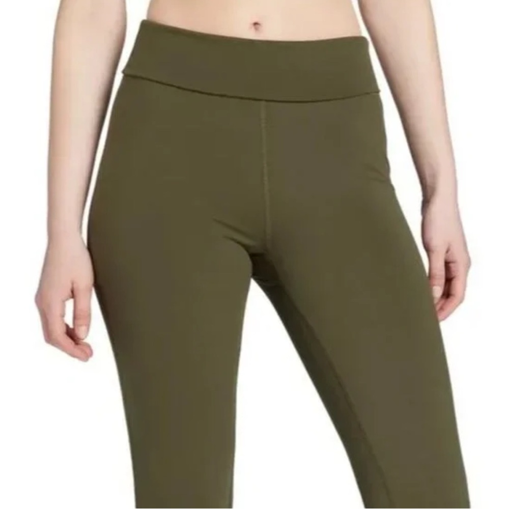 DSG Women's Momentum FoldOver Flare Tight Olive Green Leggings